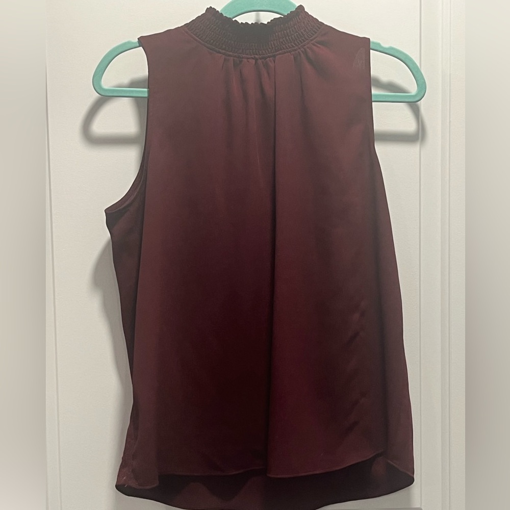Ann Taylor Burgundy Sleeveless Blouse - Size M